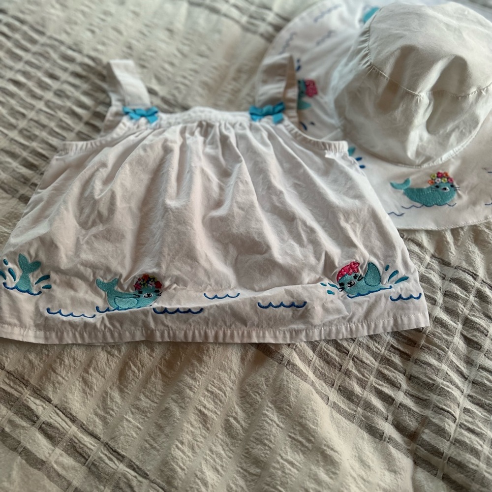 Never worn- Gymboree dress and hat